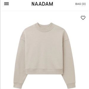Naadam Cropped Fleece Sweatshirt Sage Green XS